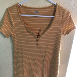 Striped shirt- yellow and white